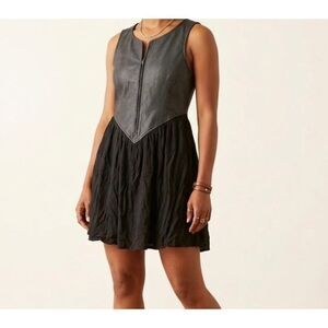 One teaspoon NWT lamb leather corset skater dress size 10
